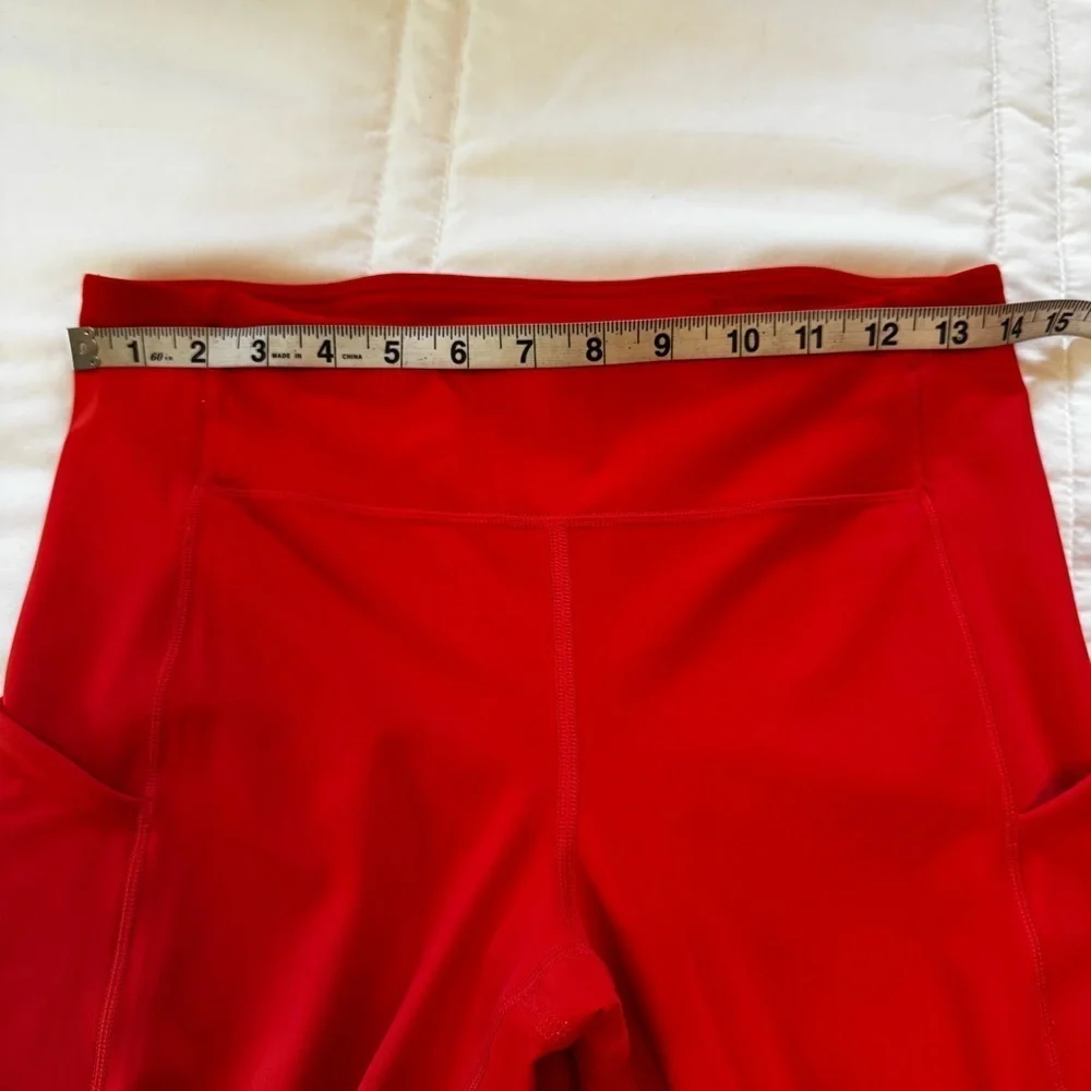 Lululemon Crop With Pockets Orange Women’s Leggings Sz 8 Yoga Pilates Casual - Picture 8 of 11